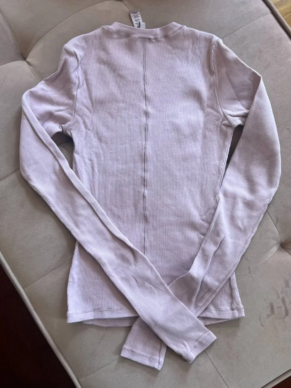 Skims cotton rib long sleeve shirt dusk xxs - Picture 4 of 4